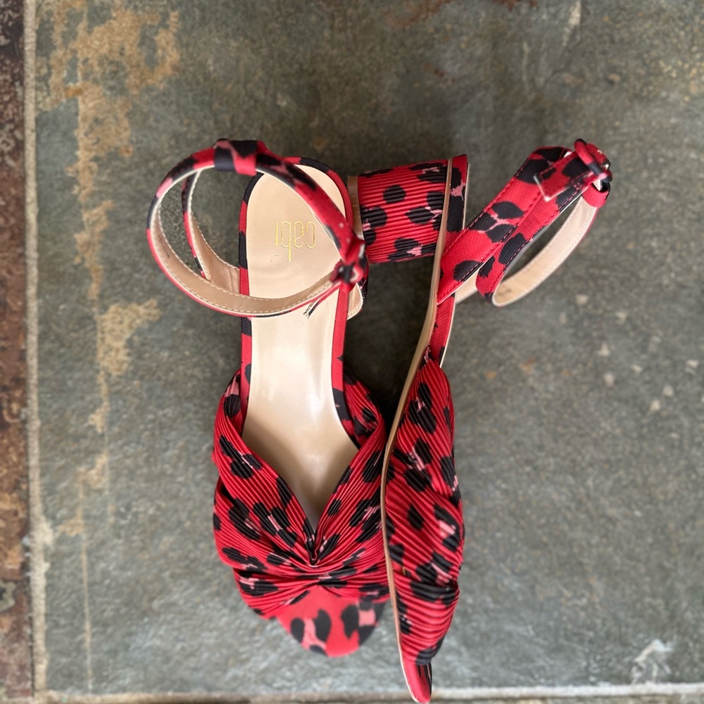 Cabi leopard block heel sandal